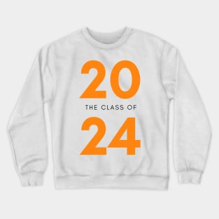 Class Of 2024. Simple Typography 2024 Design for Class Of/ Senior/ Graduation. Orange Crewneck Sweatshirt